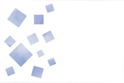 Many rhombuses of different sizes painted with paints, watercolor texture. Wh Stock Illustration