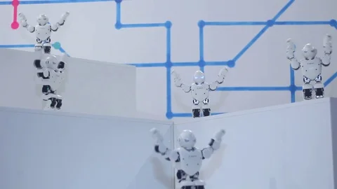 Many robots are dancing Stock Footage 81786957
