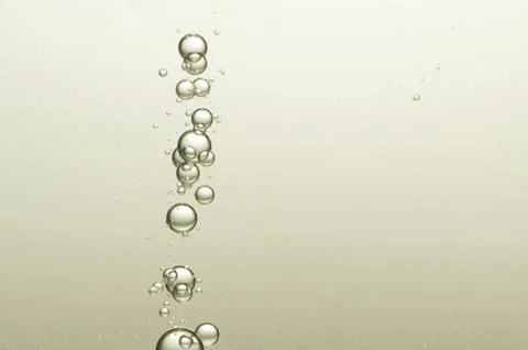Many round air bubbles flow toward the survace Stock Photos