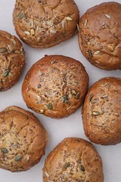 Many round bread Stock Photos