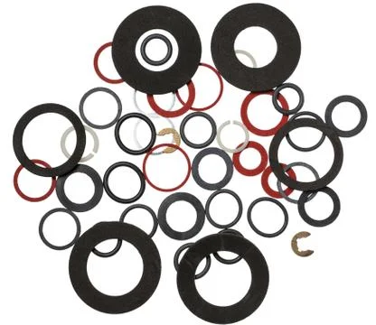 Many round rubber gaskets Stock Photos