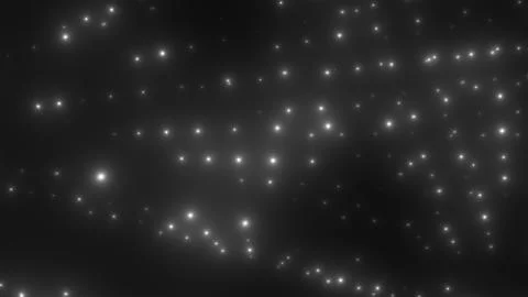 Many rows of abstract floodlights are in the space with fog, 3d render computer Stock Illustration