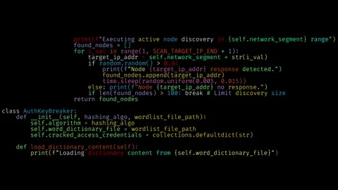 Many rows of code of programming script and PASSWORD FOUND at the End on black Stock Footage 321978768