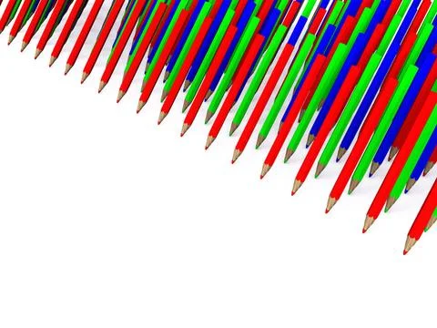 Many rows of colored pencils. 3D many rows of colored pencils. 3D Copyrigh... 스톡 사진