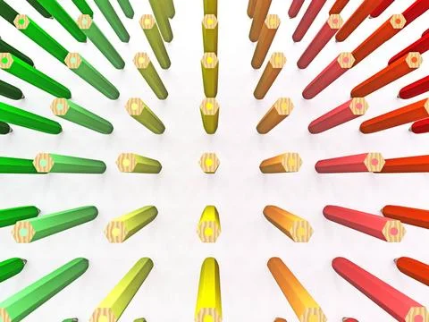 Many rows of colored pencils. 3D many rows of colored pencils. 3D Copyrigh... Foto stock