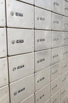 Many of safe deposit boxes texture background Stock Photos