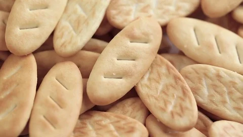 Many salt crackers background Stock Footage 82793232