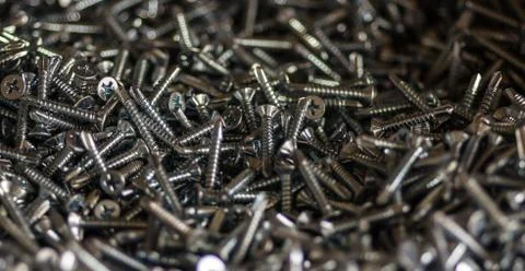Many screws in a box Foto stock