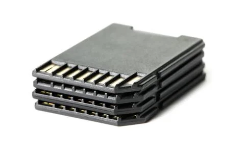 Many SD memory cards isolated on white Stock Photos