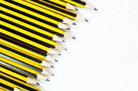 Many sharpened pencils top view Foto stock