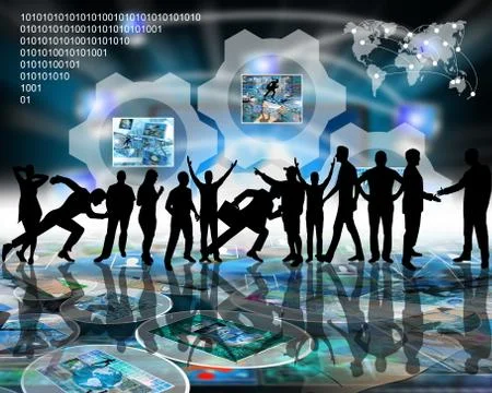 Many silhouettes イラスト素材