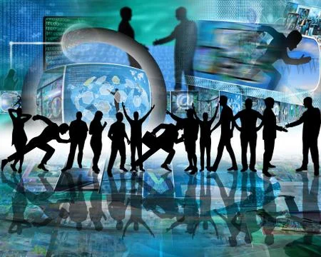 Many silhouettes Stockillustratie