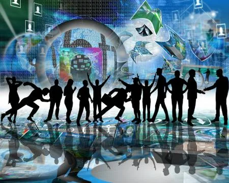 Many silhouettes Stock Illustration