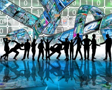 Many silhouettes Illustrazione stock