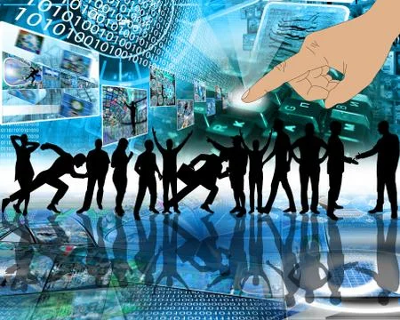 Many silhouettes 스톡 일러스트