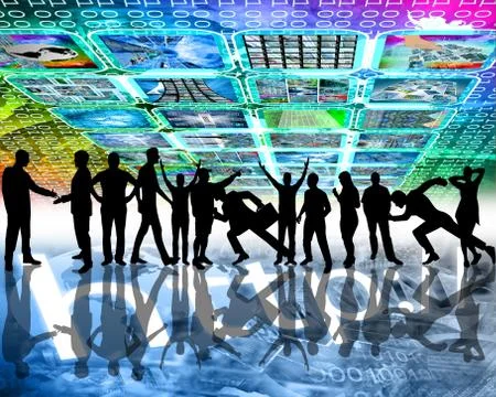 Many silhouettes 스톡 일러스트