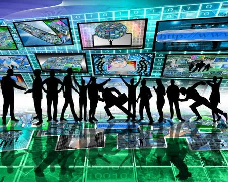 Many silhouettes 库存插图