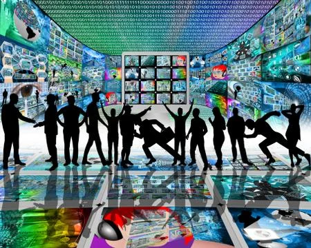 Many silhouettes 스톡 일러스트