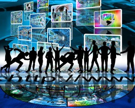 Many silhouettes Illustrazione stock