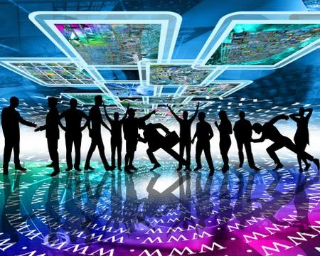 Many silhouettes Illustrazione stock