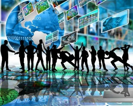 Many silhouettes Stock Illustration