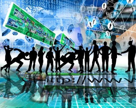 Many silhouettes Stock Illustration