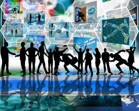 Many silhouettes Stock Illustration