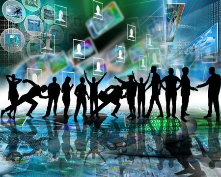 Many silhouettes Stockillustratie