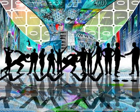 Many silhouettes Illustrazione stock