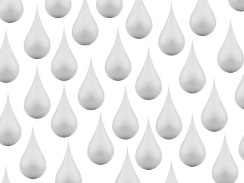 Many silver drops on white background Stock Illustration