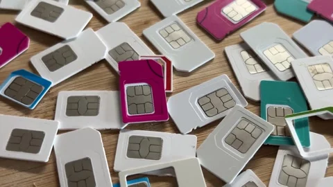 Many sim cards for mobile phone. Stock Footage 291897438