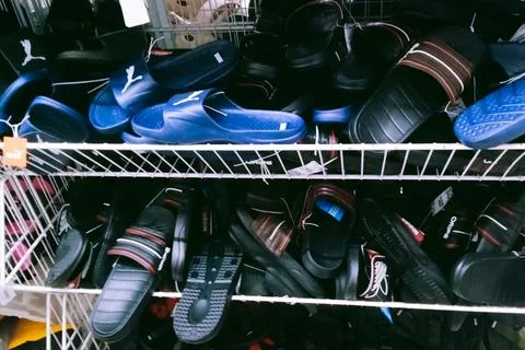 Many slippers Stock Photos