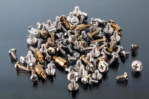 Many small bolt for computers Foto stock