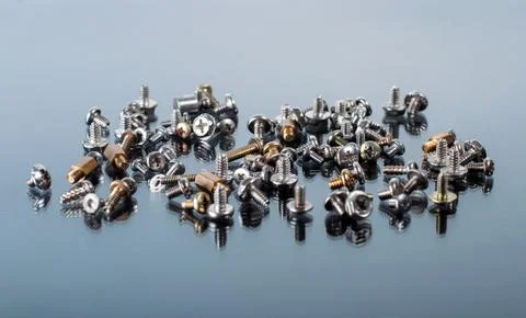 Many small bolt for computers Stock Photos