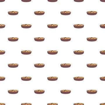 Many small bowls of food pattern background イラスト素材