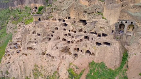 Many small cave-cells in the rock aerial view 스톡 동영상 95249248