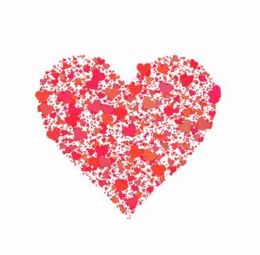 Many small hearts on white background Illustrazione stock