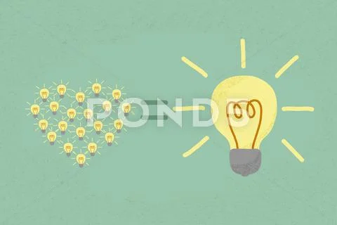 Many small ideas equal a big one idea , eps10 vector format Stock Illustration