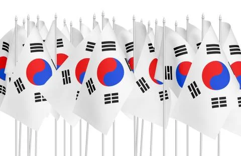 Many small korean flags Stock Illustration