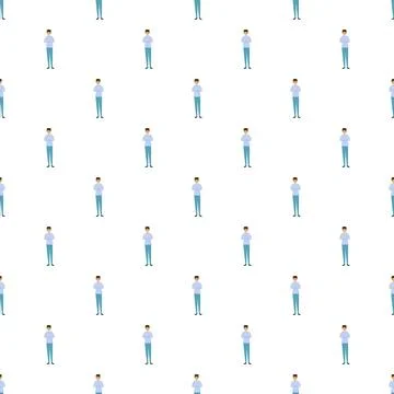 Many small men standing in a repeating pattern イラスト素材