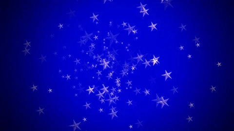 Many small moving silver glitter stars on blue backdrop 스톡 동영상 146033711