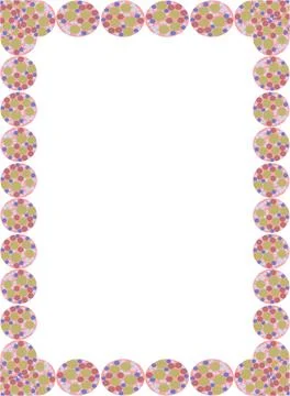 Many small multi-colored circles perform a pattern on a white background. Stock Illustration