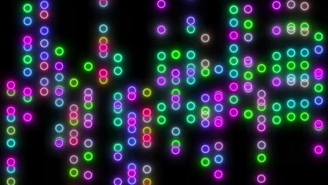 Many small neon balls move up and down and overlap each other Stock Footage 282302801