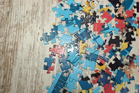 Many small puzzles Stock Photos