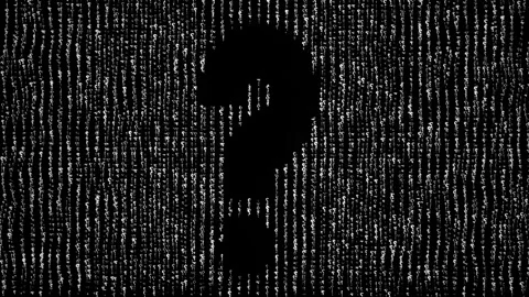 Many small question marks form one big question mark when the camera zoom Stock Footage 275049542