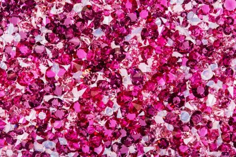 Many small ruby and diamond stones, luxury background Stock Photos
