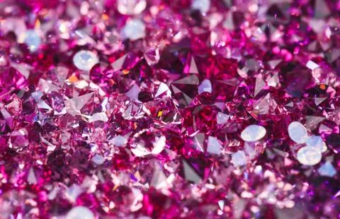Many small ruby diamond stones, luxury background shallow depth of field 스톡 사진