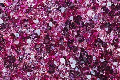 Many small ruby diamond stones, luxury background Stock-Fotos