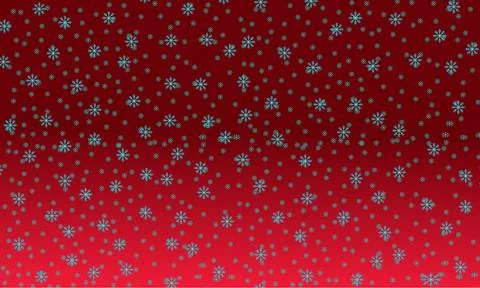Many small snowflakes falling over a dark red and bright orange background Stock Illustration