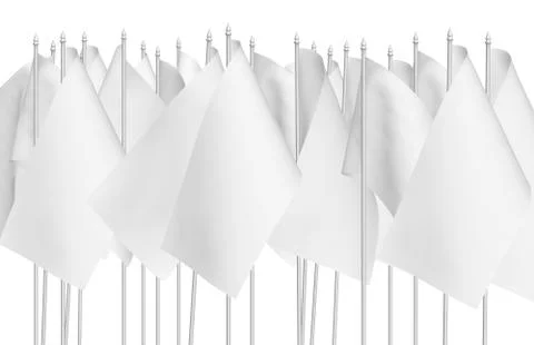 Many small white flags isolated Stock Illustration